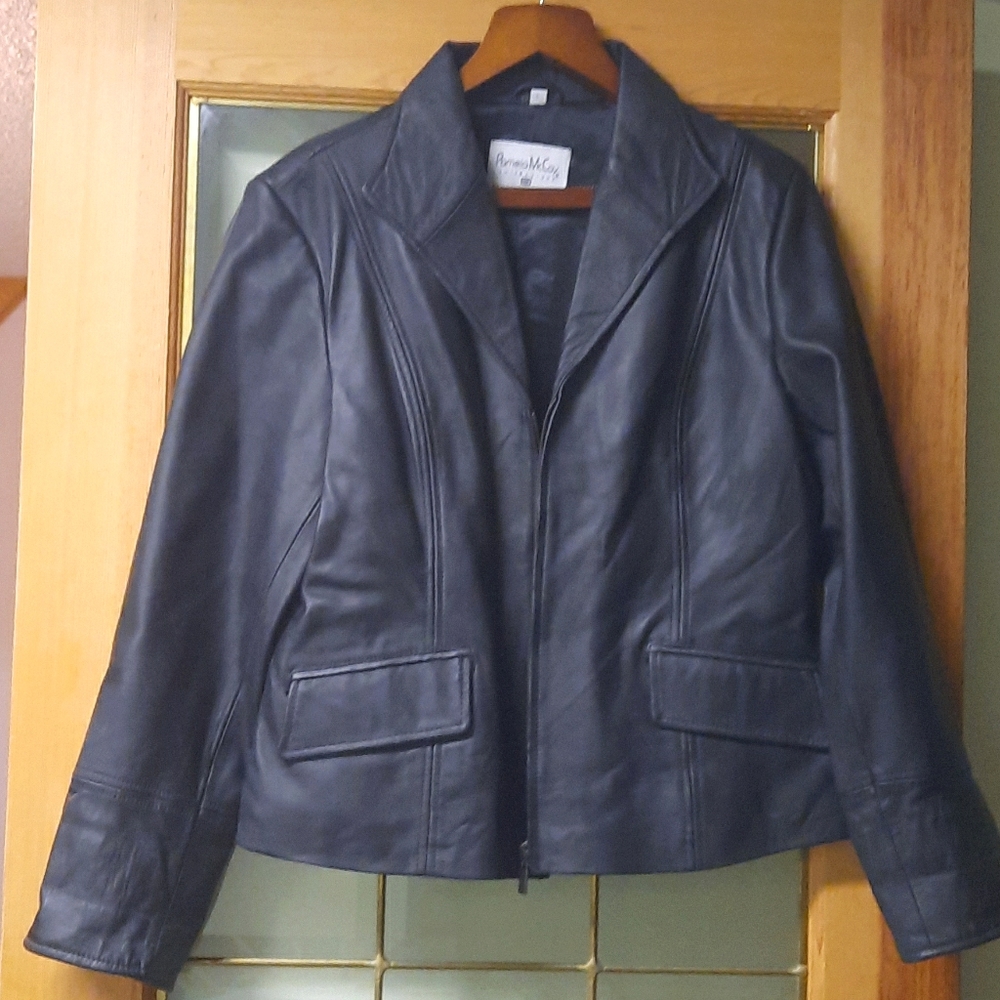 Black Pamela McCoy leather jacket - Large
